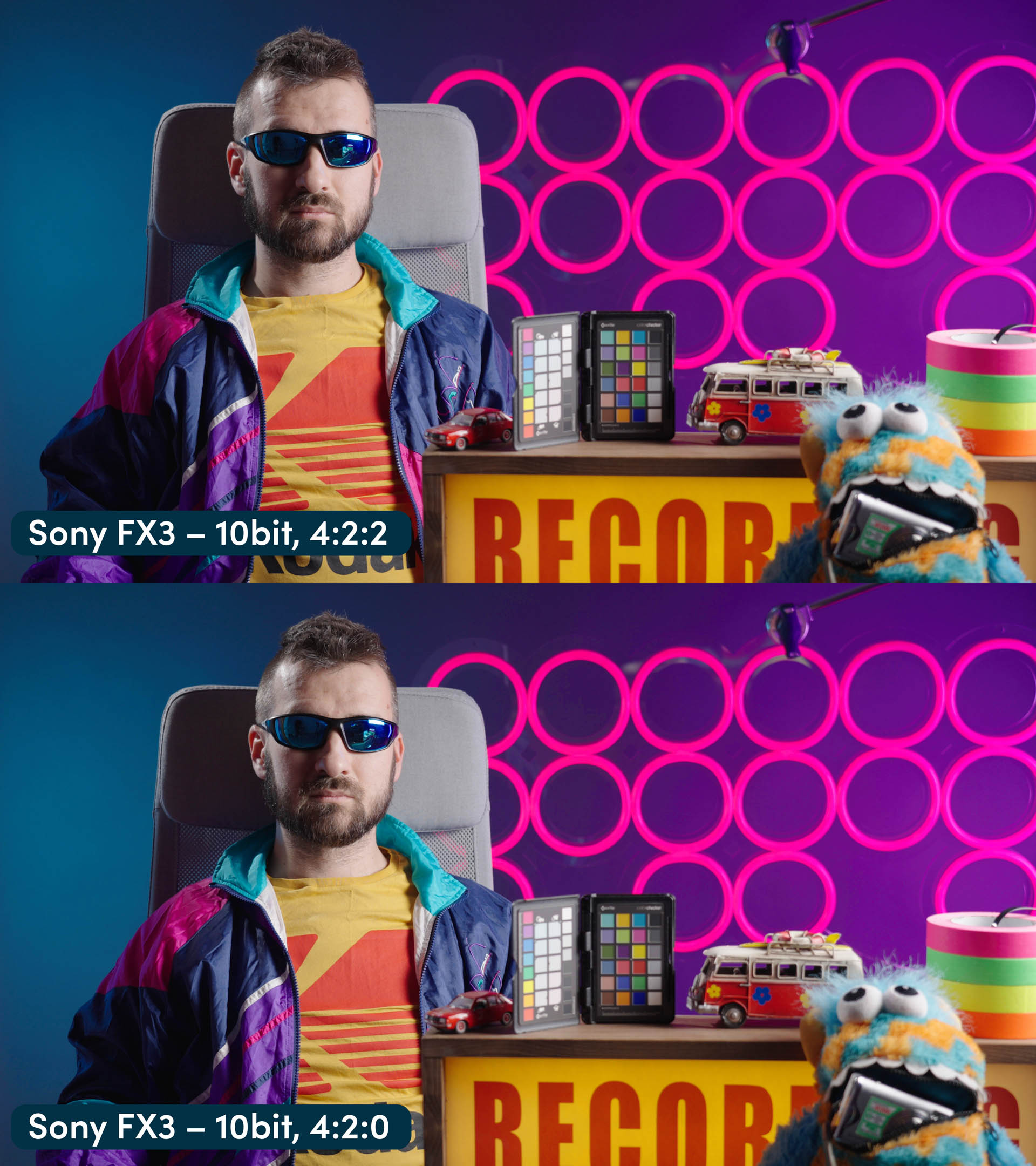 Comparaison entre le sous-échantillonnage 4:2:2 et 4:2:0