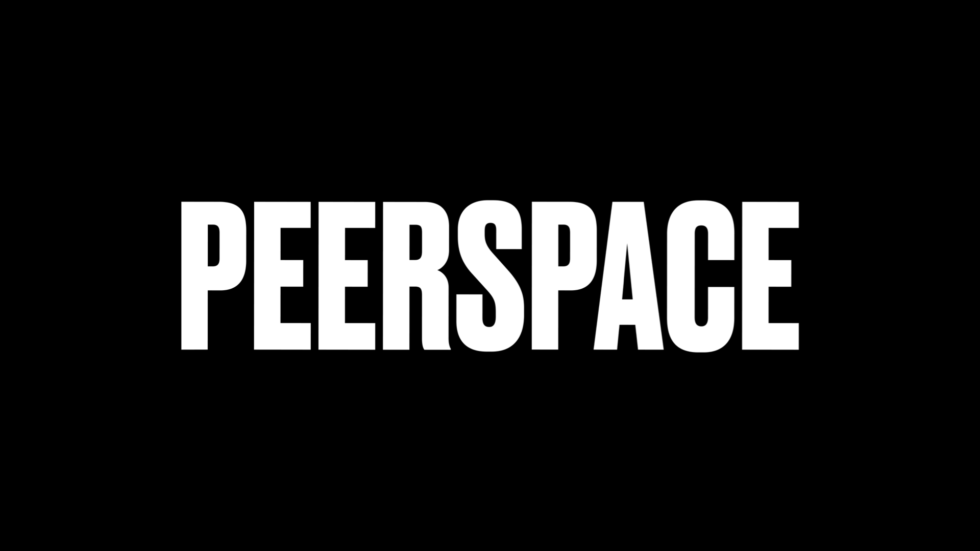 The peerspace logo on a black background