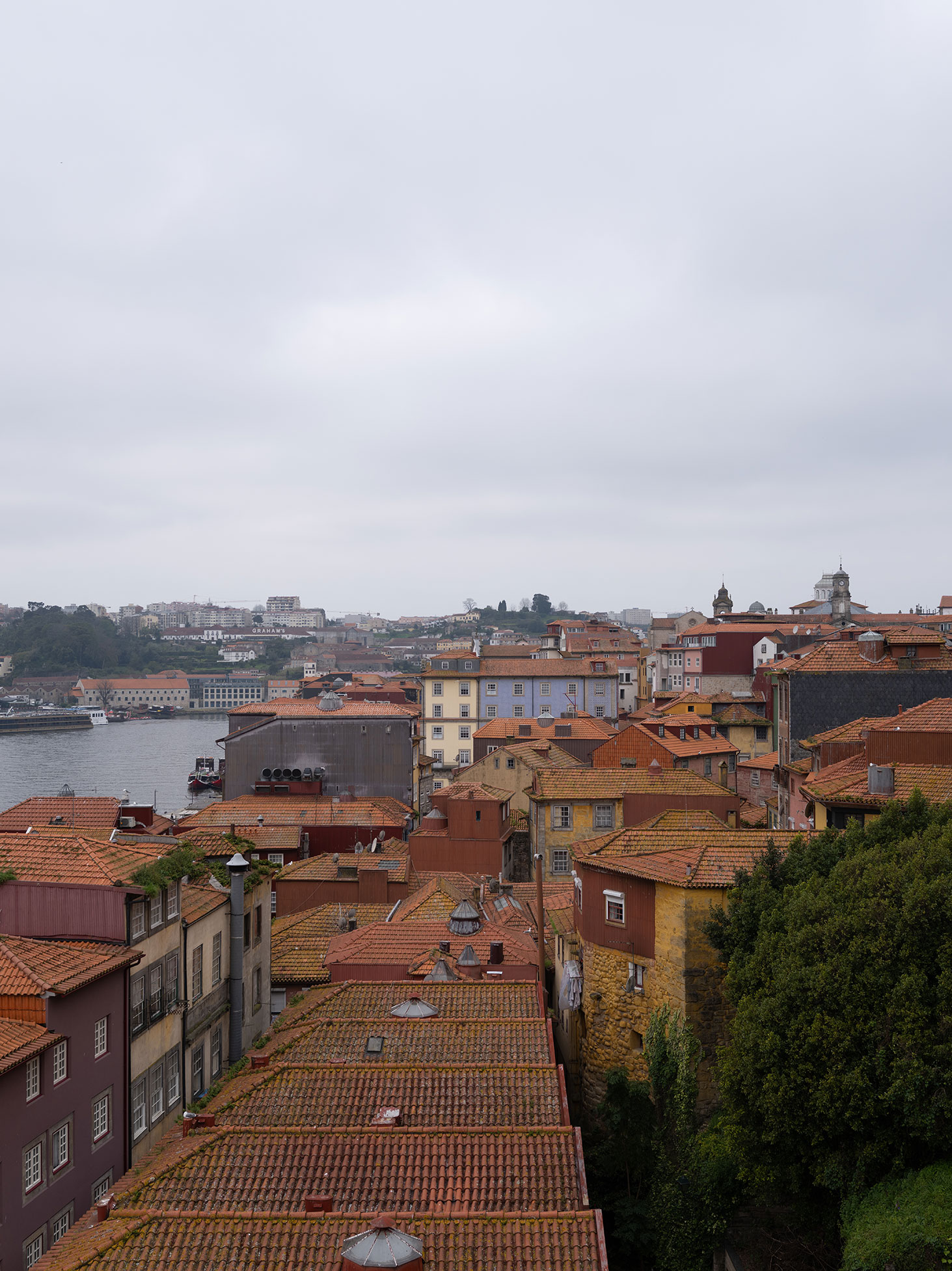 4:3 crop of rooftops of Porto, Portugal. Shot on the Fujifilm GFX100RF by Amy Moore.