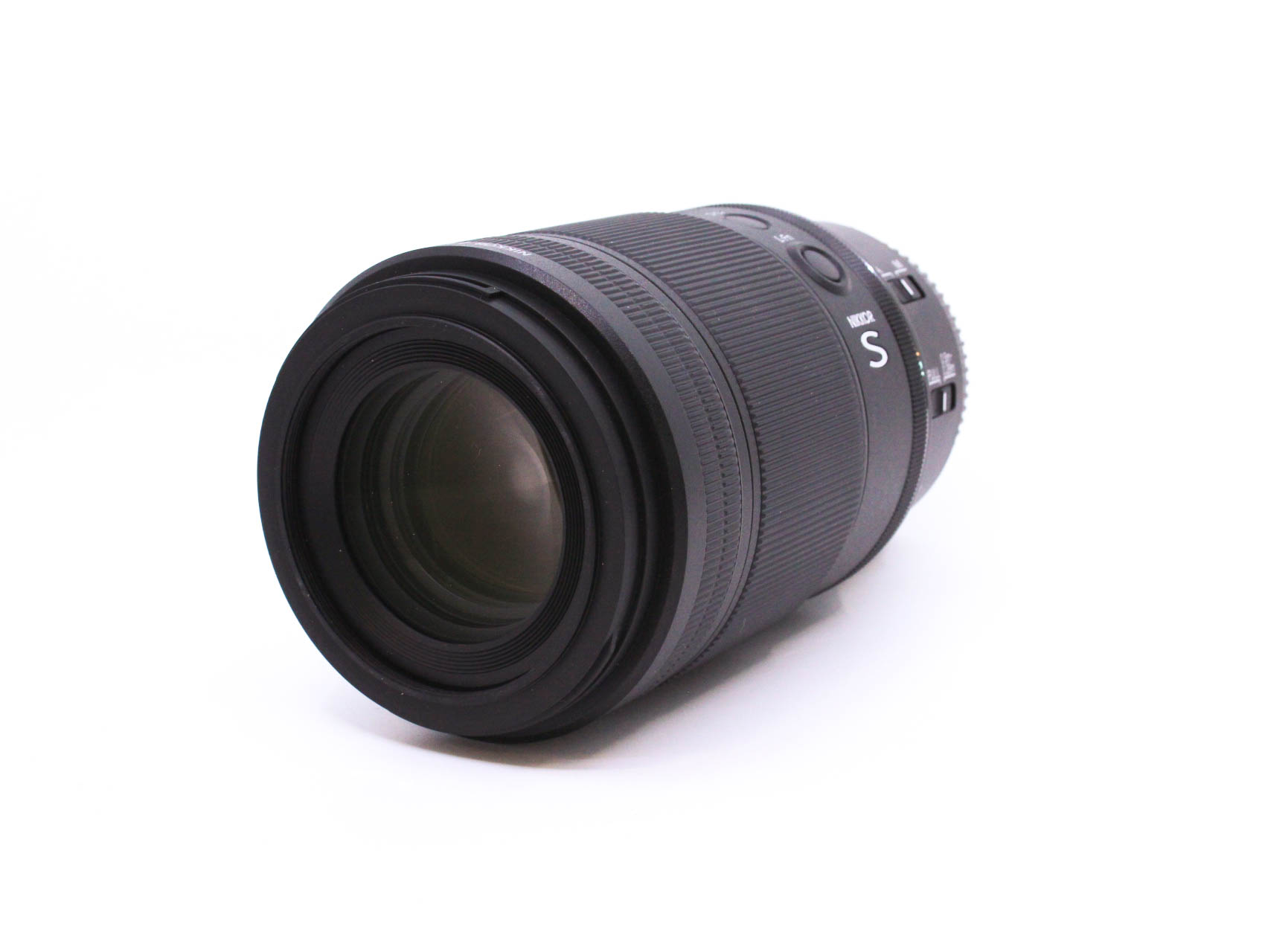 Image of the Nikon NIKKOR Z MC 105mm f/2.8 VR S lens on a white background.