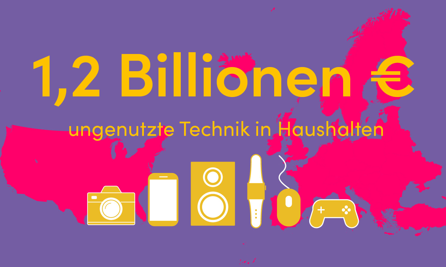 In den Haushalten in Europa und Nordamerika befindet sich ungenutzte Technik im Wert von über 1,2 Billionen €