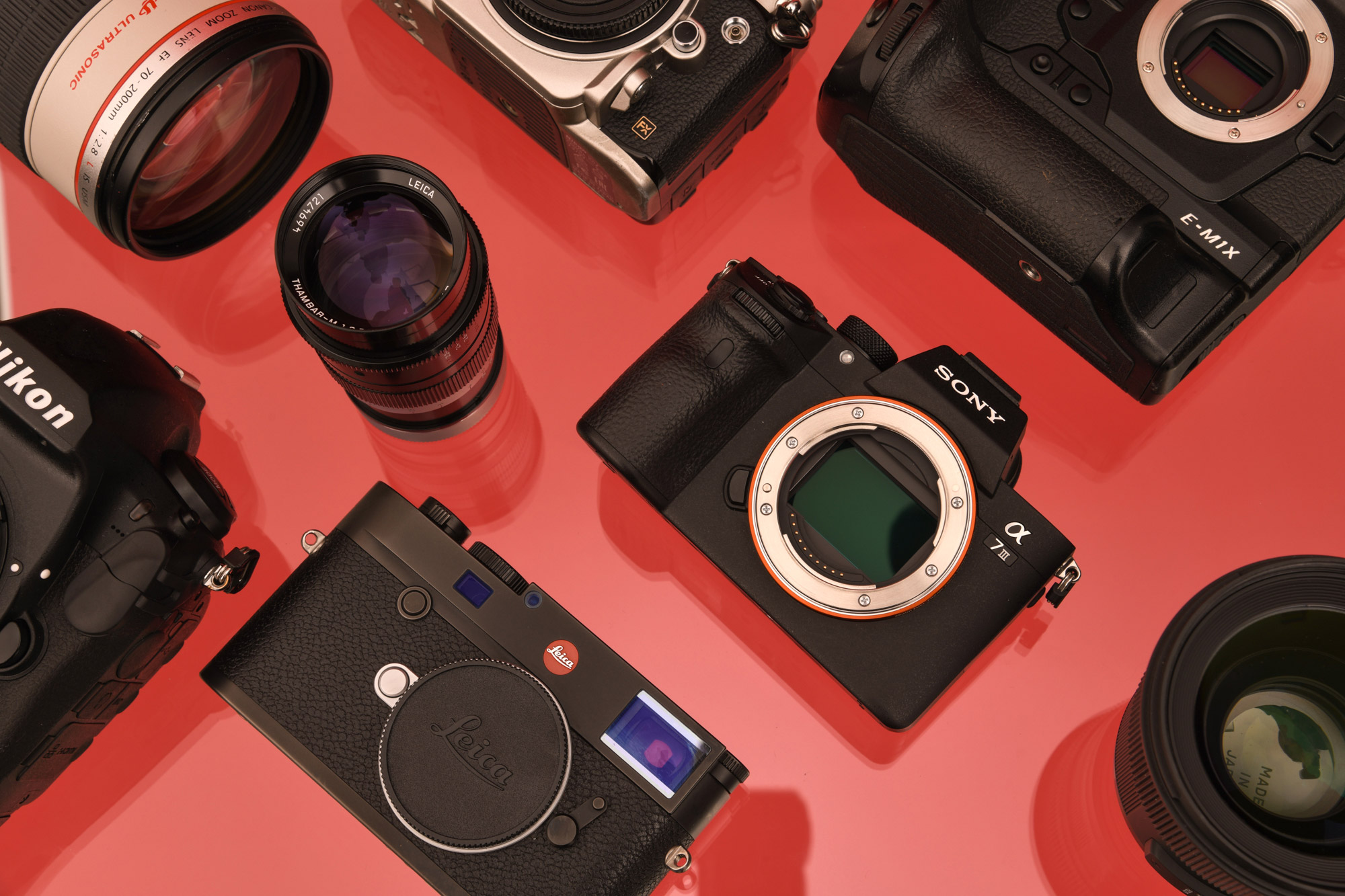 Digital SLR flatlay