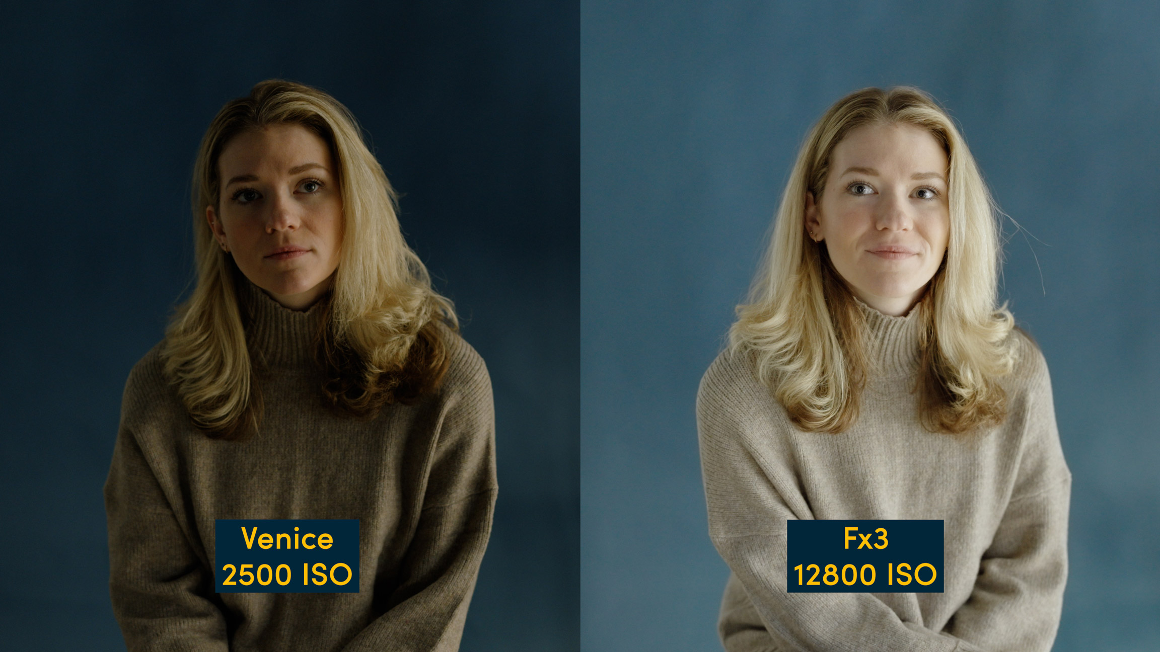 Comparison photos between Sony Venice and Fx3 with high ISO settings