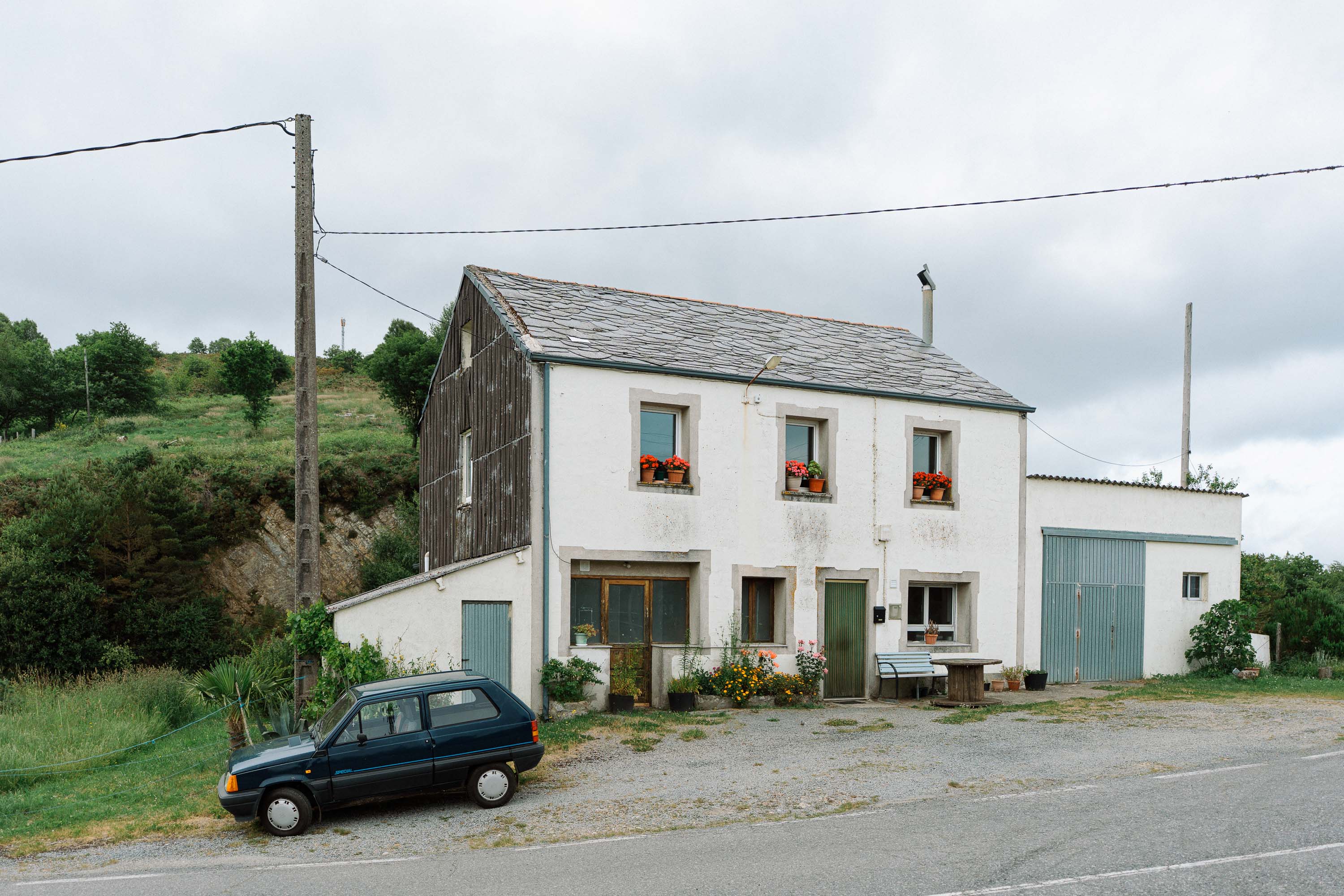 A wide shot of a house in Galicia on the Camino Primitivo. Taken by Connor Redmond on the Sony A7C II. 
