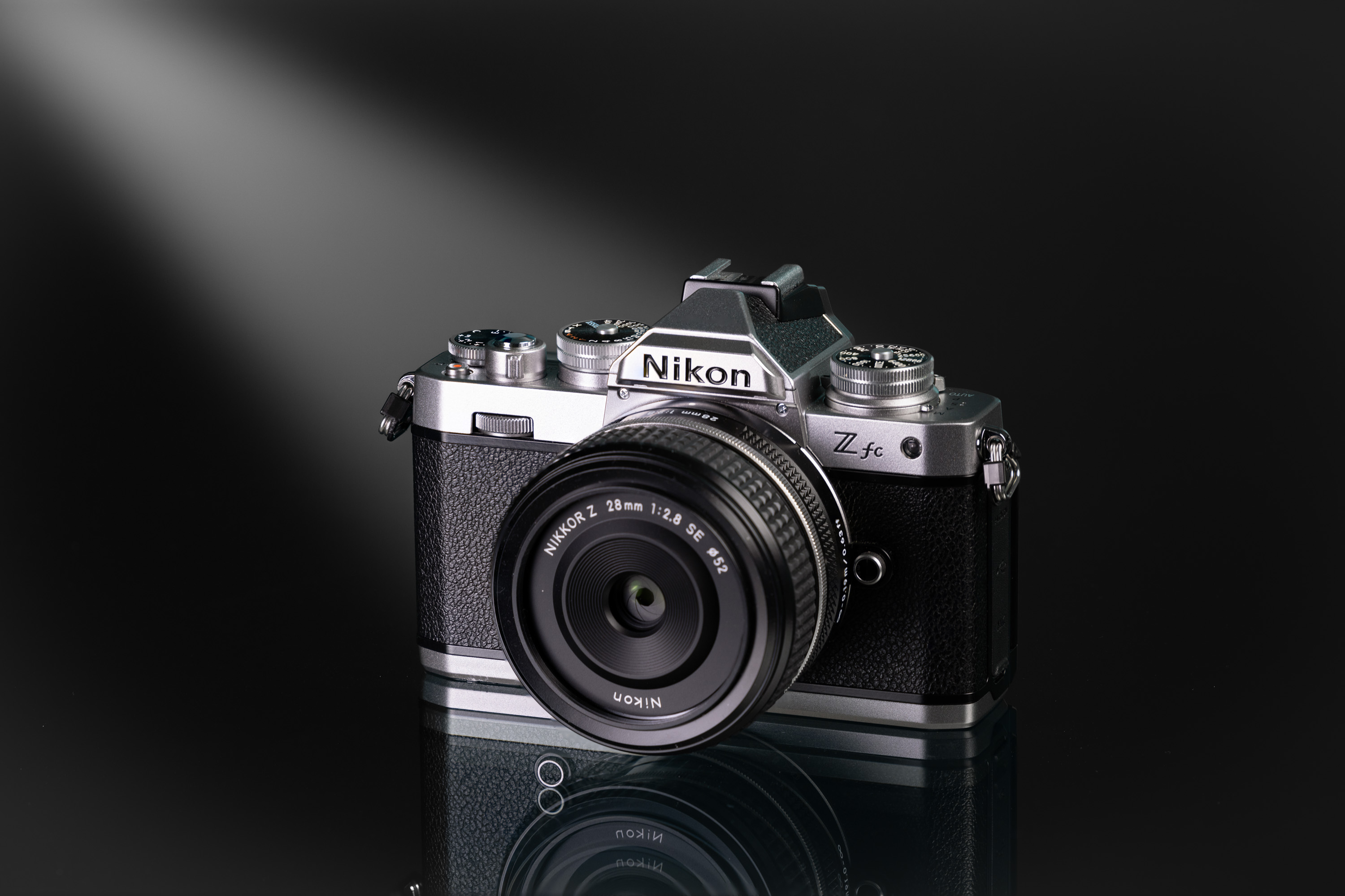 Used Nikon Zfc on a black and white background