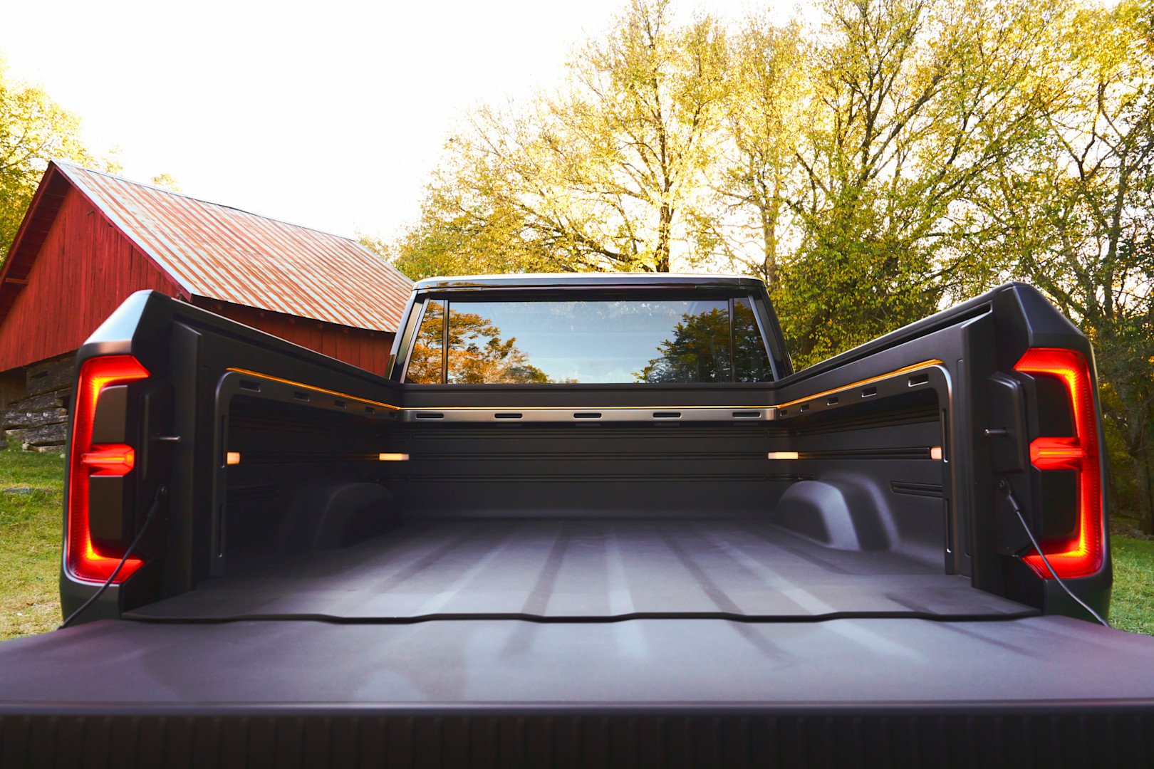 Terra truck with the back side open, revealing the cargo area