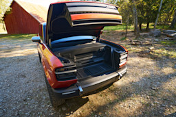 Front bonnet open with extra luggage space in traveler