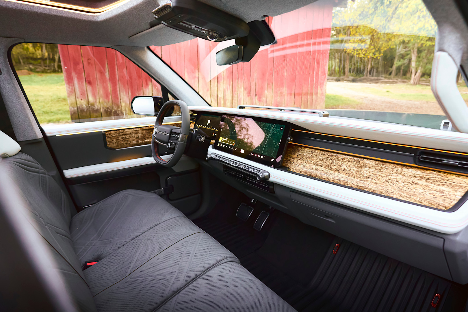 Terra truck front seat interior with upholstery details