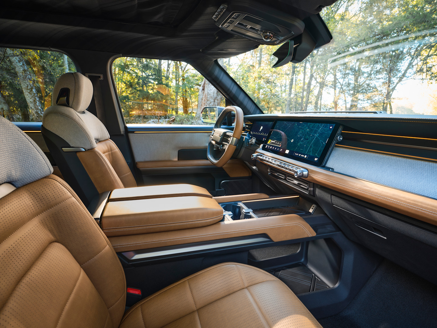 Traveler front seat interior with upholstery details