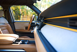 Zoomed-in image showing the interior design of the traveler front seat