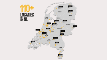 Kaart werken bij vacatures locaties in NL