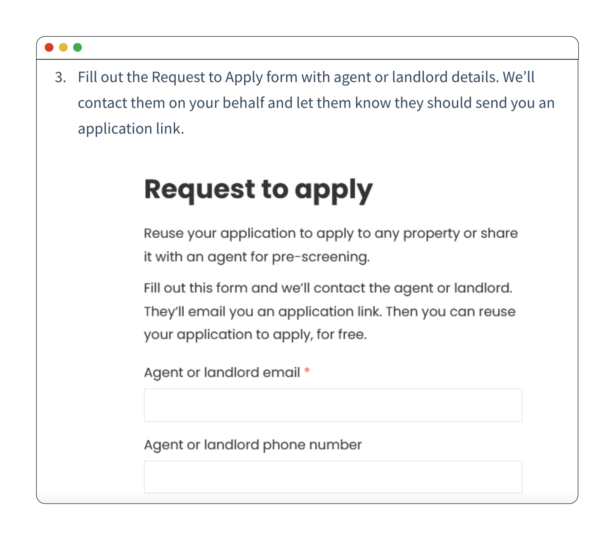 Screenshot of RentSpree's reusable tenant screening report process.