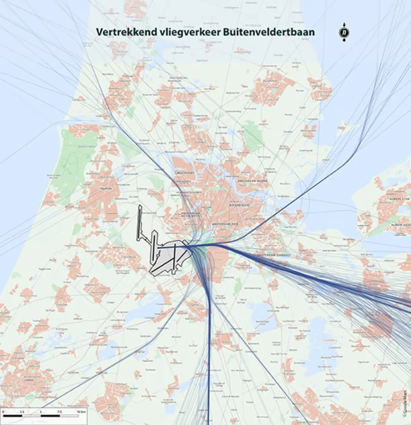 Buitenveldertbaan (oost) vertrekkend