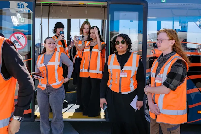 Young people from Amsterdam at Schiphol