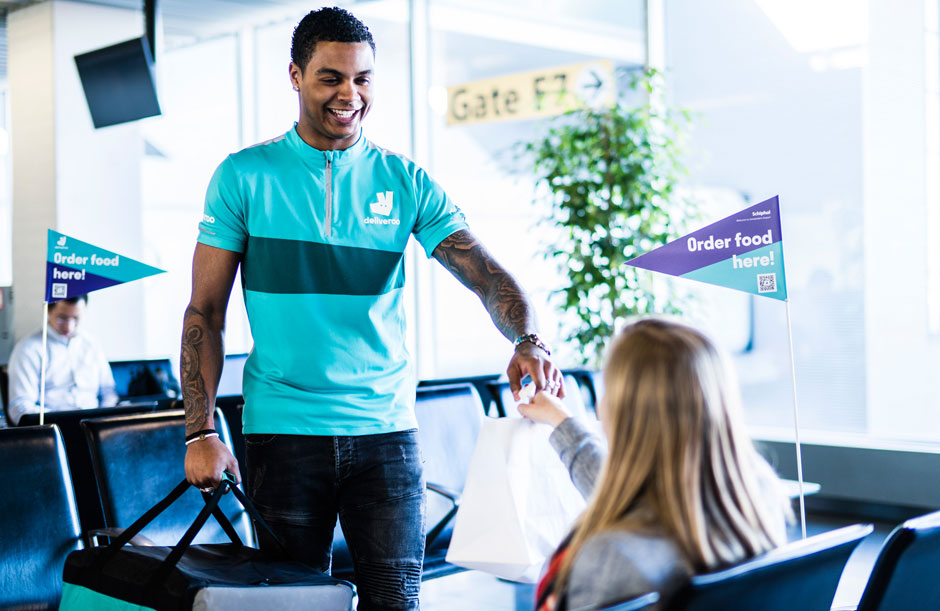 Proef Deliveroo op Schiphol
