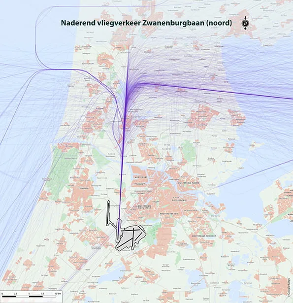 zwanenburgbaan naderend vliegverkeer