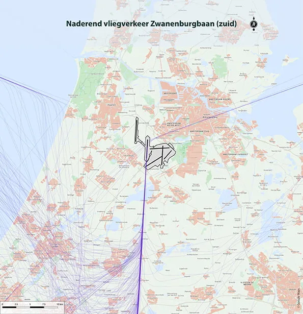 Zwanenburgbaan (zuid) naderend