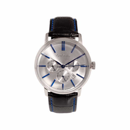 40mm stalen horloge met leren band, automatisch uurwerk