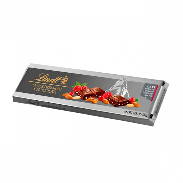 Lindt Silver Bar Dark Berry Almond 300 g