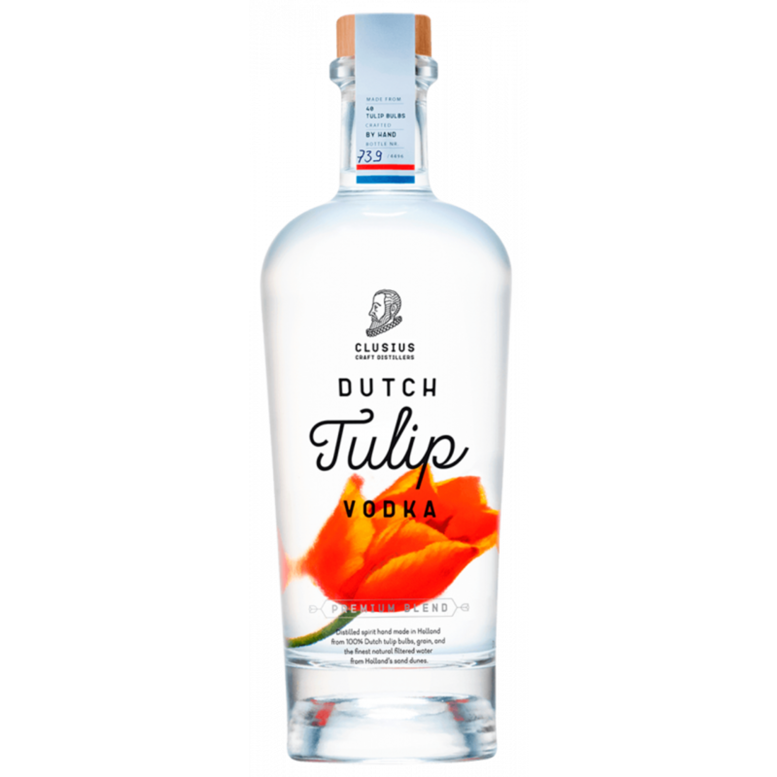 Tulip Vodka, Clusius Premium Blend Dutch 40% 0.7L