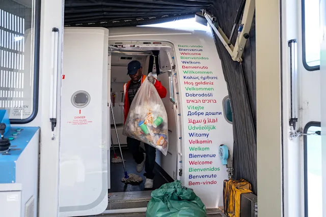 Separating aircraft waste