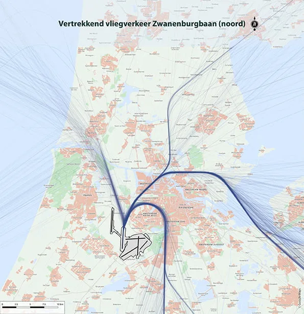 zwanenburgbaan vertrekkend vliegverkeer =