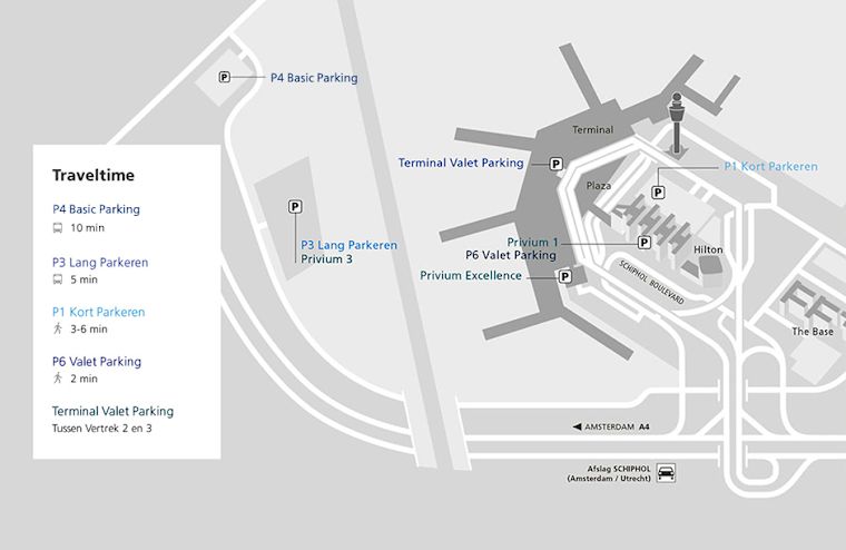 Schiphol | Addresses parking locations