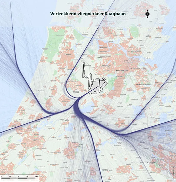 Kaagbaan (west) vertrekkend