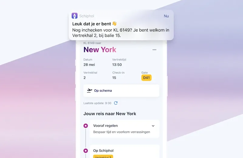schiphol app notification