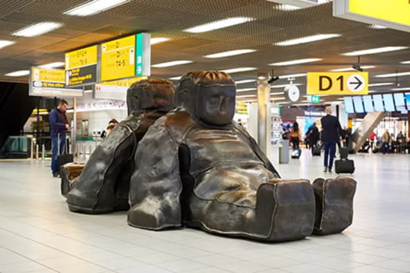Two Incredible Sitting Black Snowmen - Tom Claassen