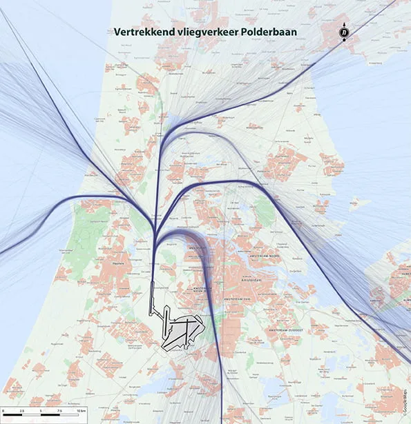 Polderbaan (noord) vertrekkend