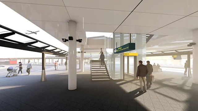 Bus station rising point under traverse