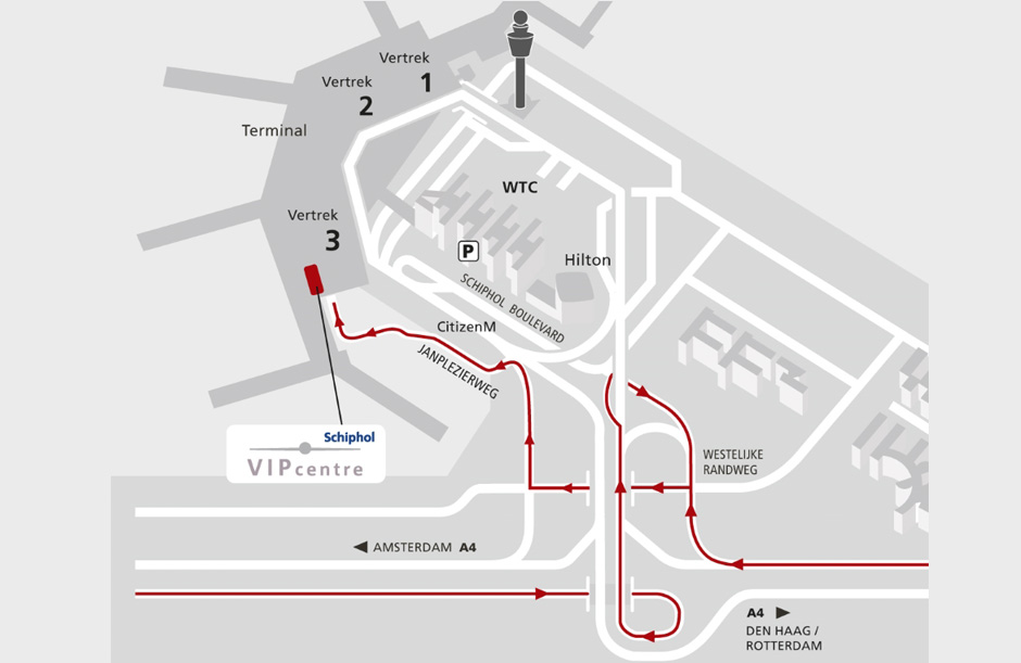 Route VIP-centre