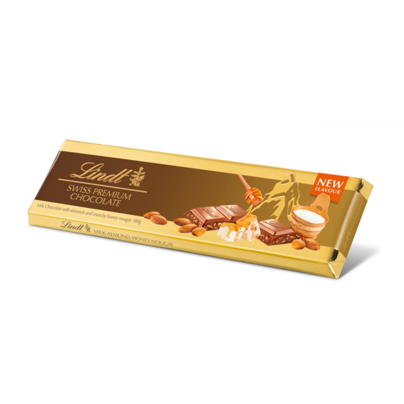 Lindt Gold Bar Milk Crunchy Nougat 300g