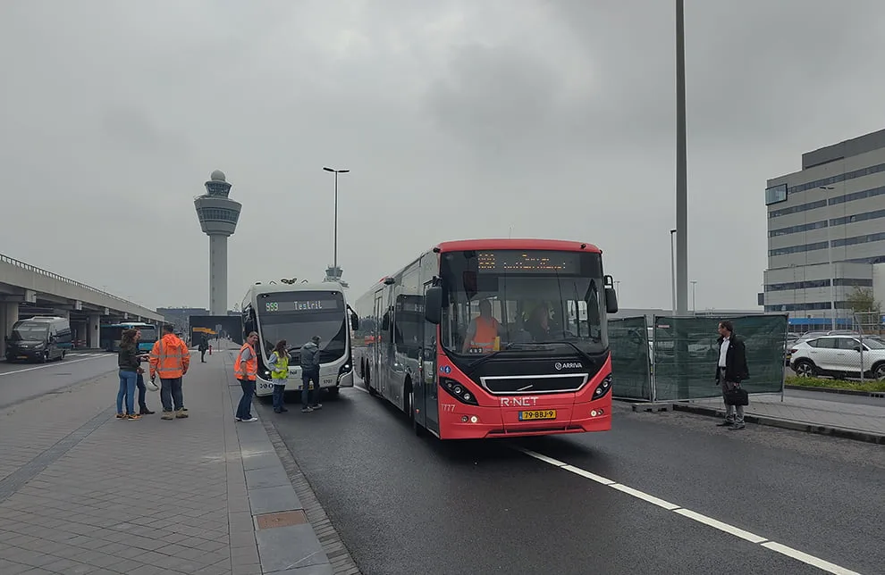 Temporary bus stop test