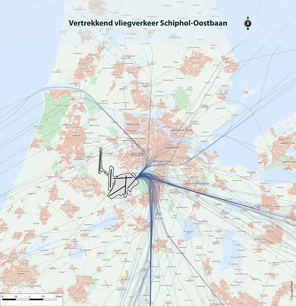 Schiphol-Oostbaan (noordoost) vertrekkend