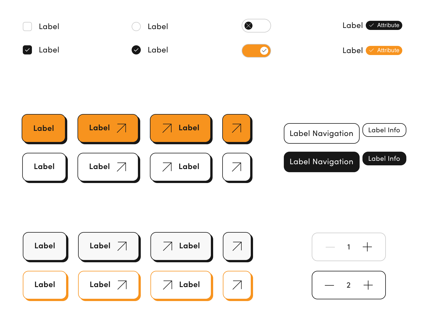 Various components, such as buttons, from the Geschenkidee UI Various components, such as buttons, from the Geschenkidee UI