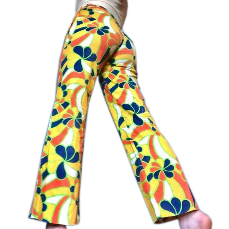 Etsy 60s Groovy Flower Child Flare Pants