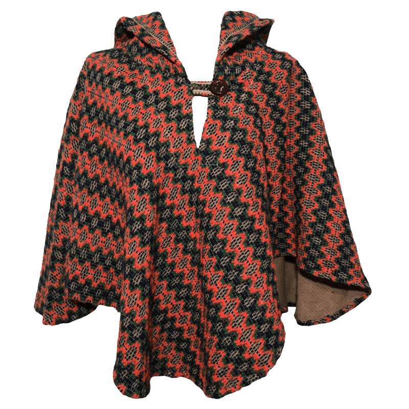 Thrilling vintage hooded poncho