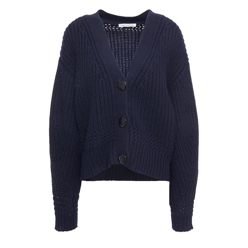 Autumn Cashmere navy knitted cardigan