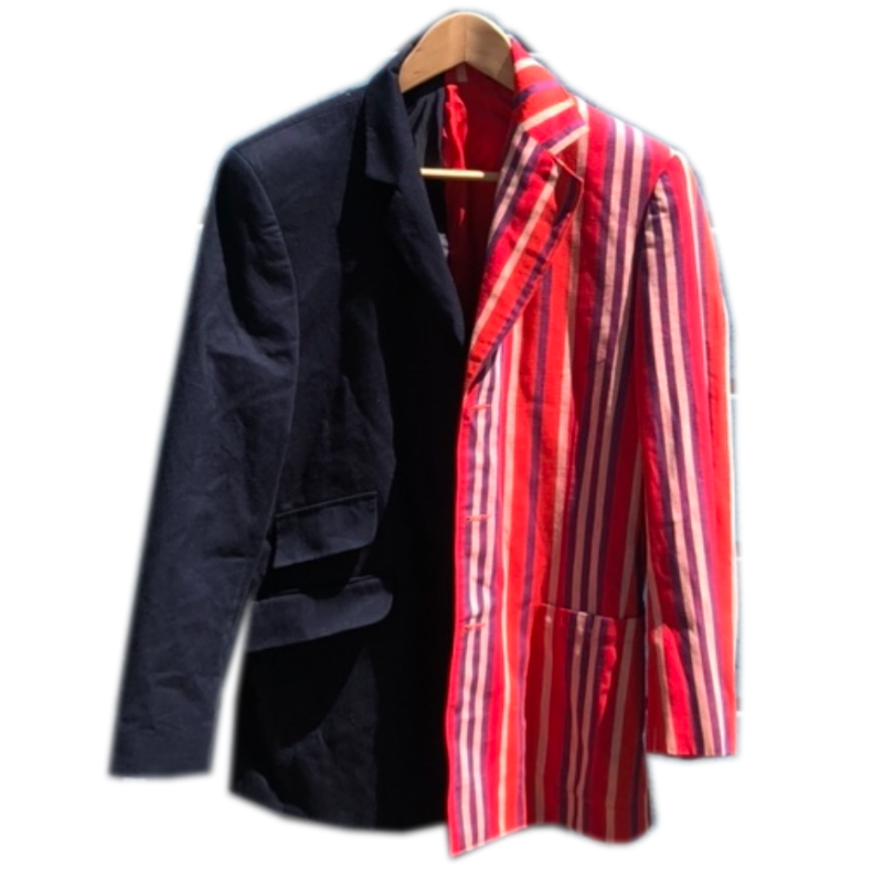 The Marcon Court Project asymmetrical reworked tartan summer blazer