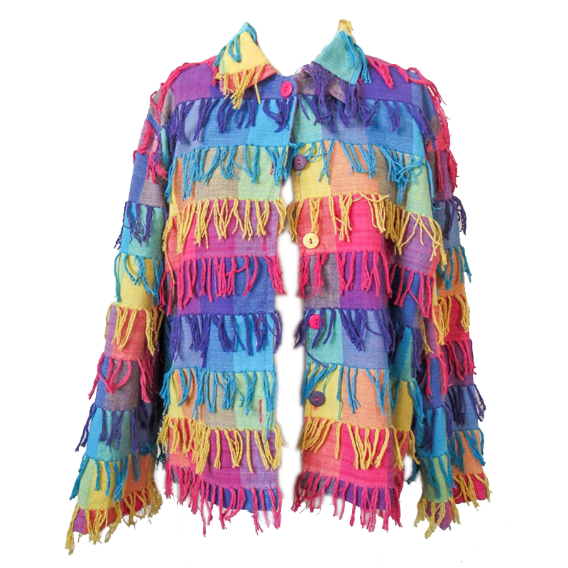 Vintage Etsy Rainbow Fringe Jacket