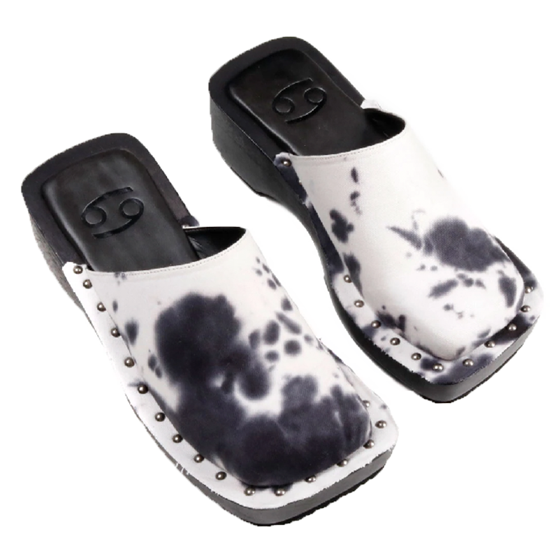 Sixty-Nine black and white clow clog