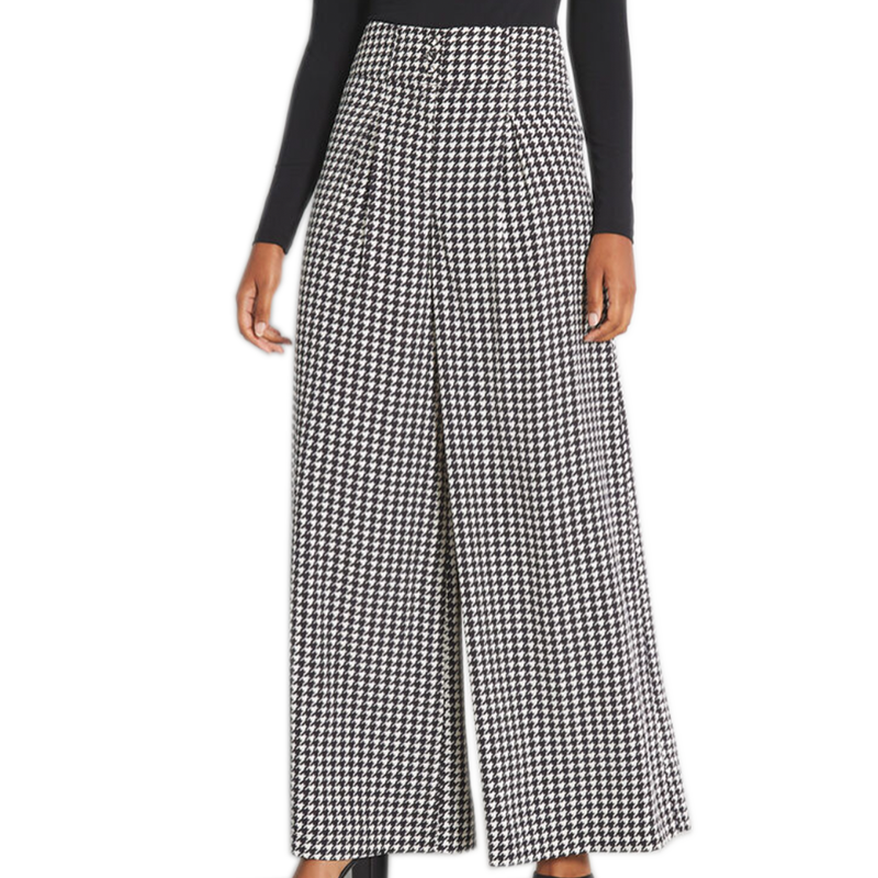 modcloth printed gingham Pleated Wide-Leg Pants