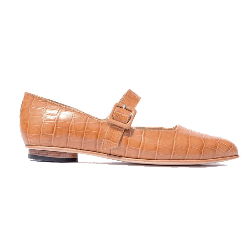 Zouxou Croc-embossed Mary Janes