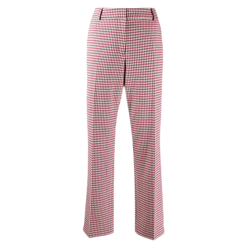 Derek Lam Straight Gingham Twill Trouser