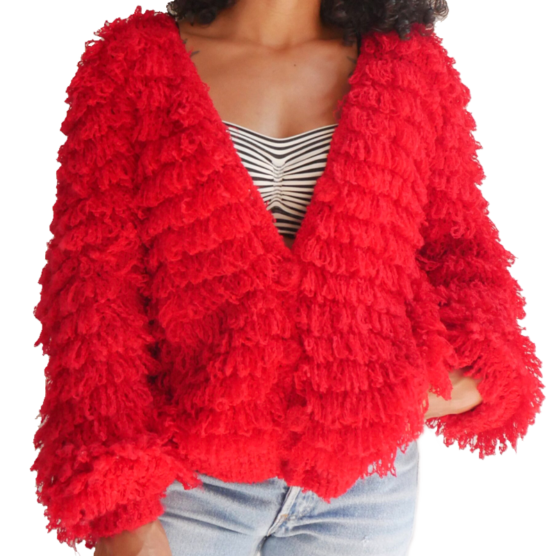 Hot Cocoa Vintage Shaggy Loop Knit Sweater