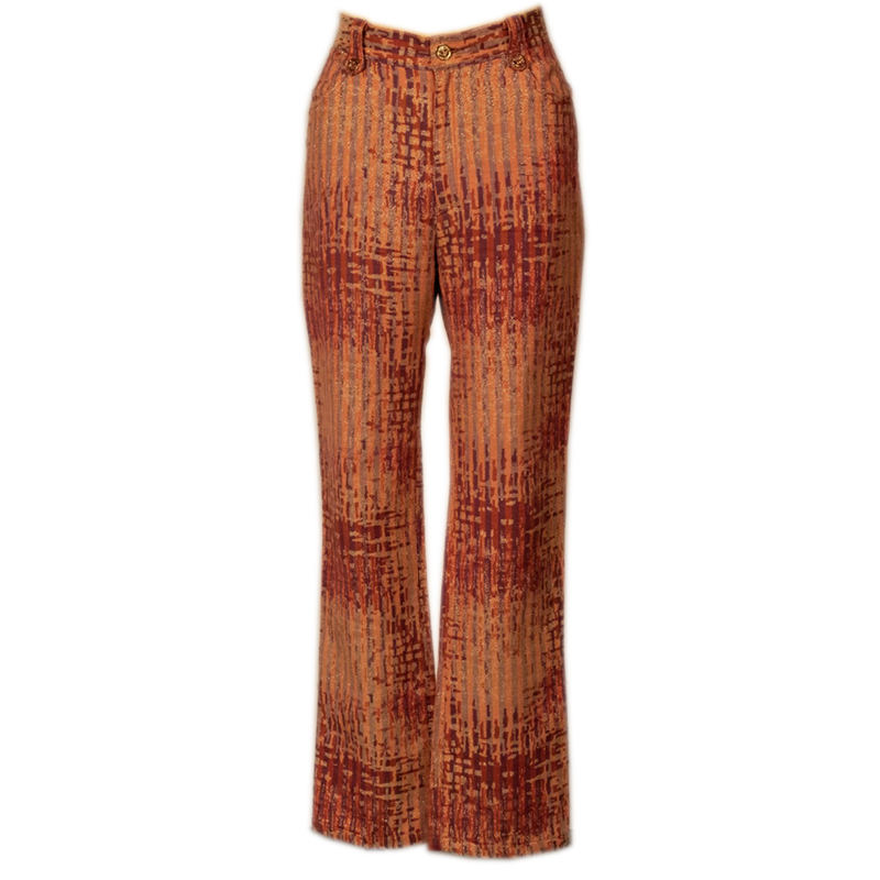 Moore Vintage Lacroix Red, Purple and Gold Twill Pants