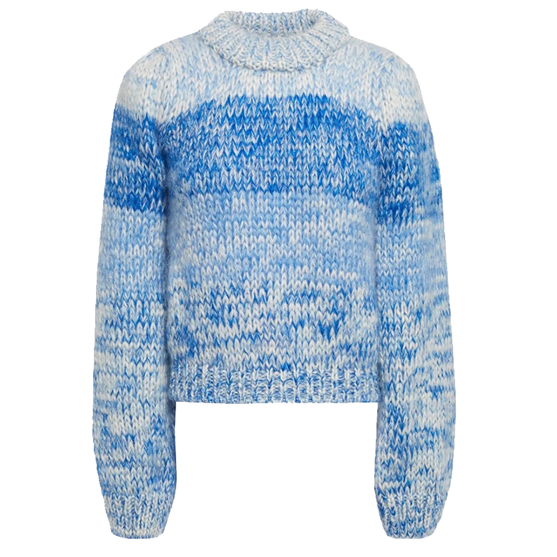 Ganni blue mohair and wool-blend sweater