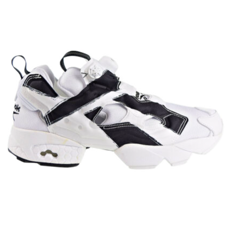 Vintage Black and White Reebok Instapump Fury men's sneaker